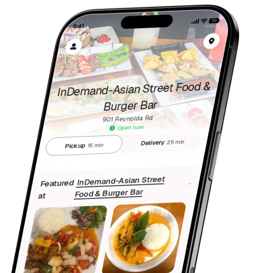 InDemand-Asian Street Food & Burger Bar app preview